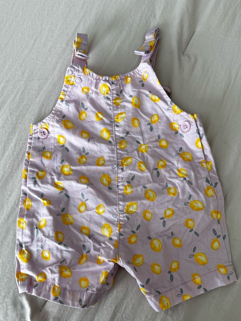 Carter's Lilac Short Romper with Yellow Lemon Print